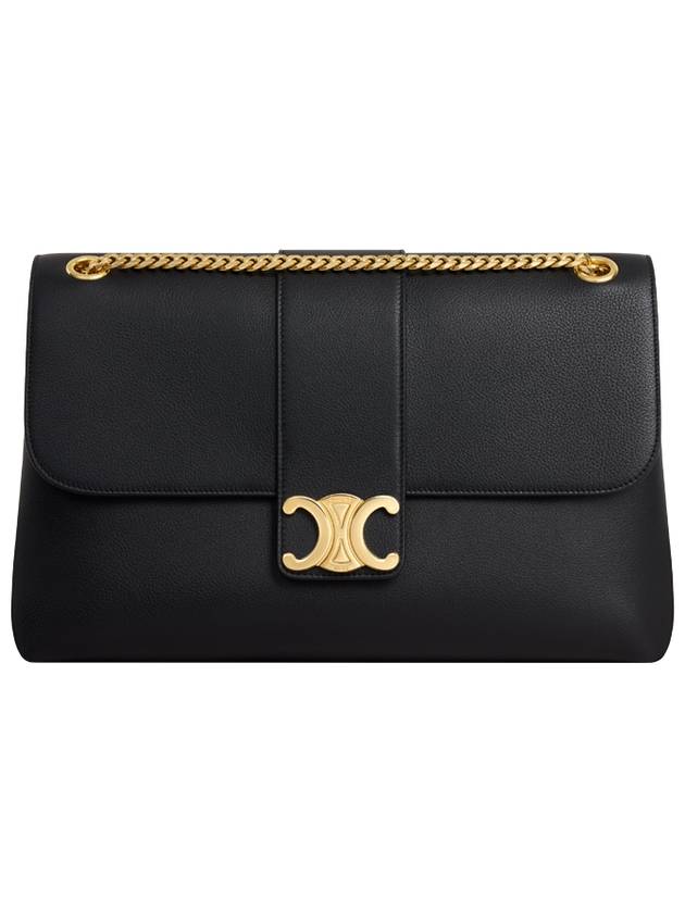 CELINE Large Victoire Sapple Calfskin Shoulder Bag Black
