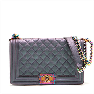 Chanel Boy Chanel Leather Chain Shoulder Bag Pearl G   A67086