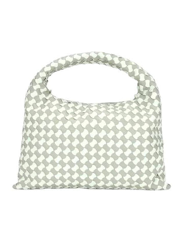 Bottega Veneta Tile Leather Tote Bag Grey