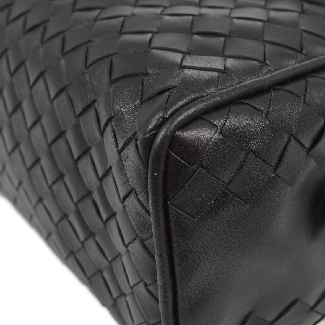 Bottega Veneta  Black Intrecciato Pouch Clutch Bag