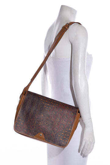 Escada Vintage Brown & Paisley Messenger Shoulder Bag