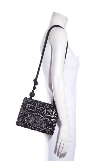 Rafael Sanchez Vintage Black Printed Shoulder Bag