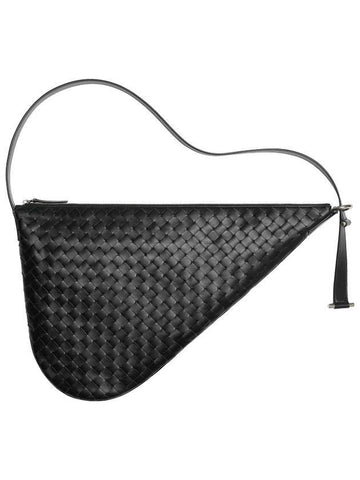 Bottega Veneta Intrecciato Virgule Cross Bag Black