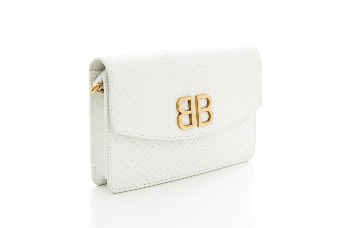 Balenciaga White Python Handbag
