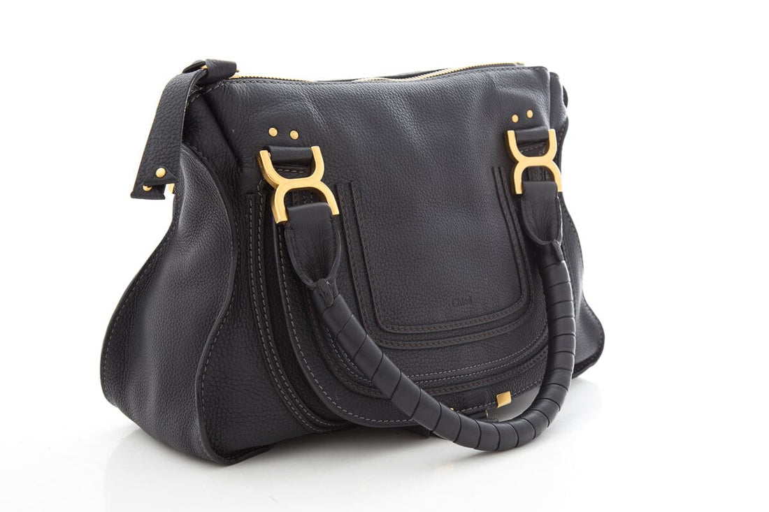 Chloe Black Marcie Leather Satchel Handbag