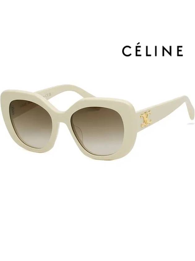 CELINE Eyewear Triomphe Square Sunglasses Ivory