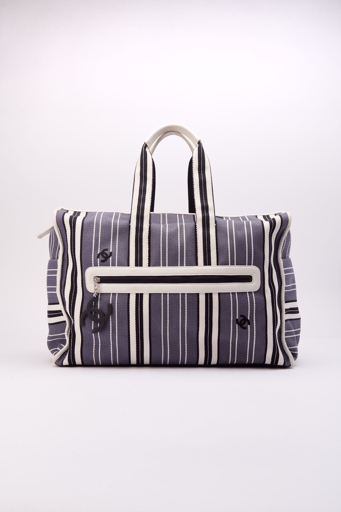 Chanel 2005 Logo Printed Striped Bag