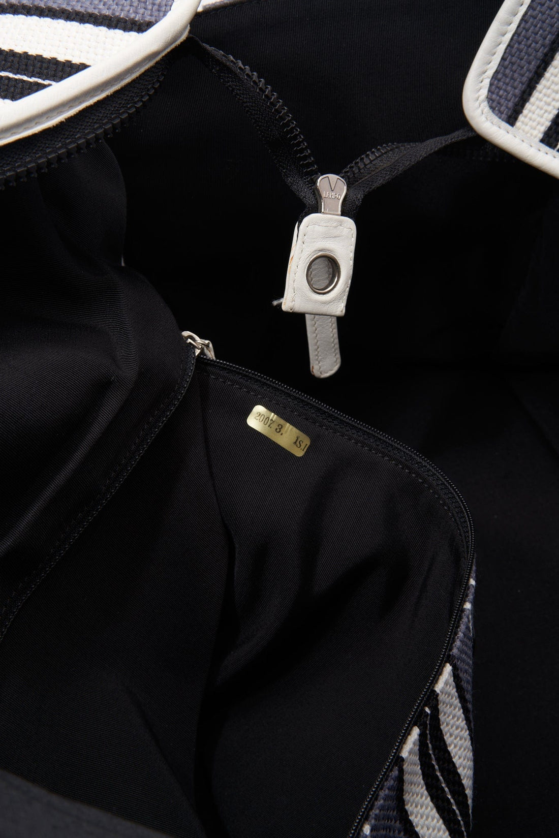 Chanel 2005 Logo Printed Striped Bag