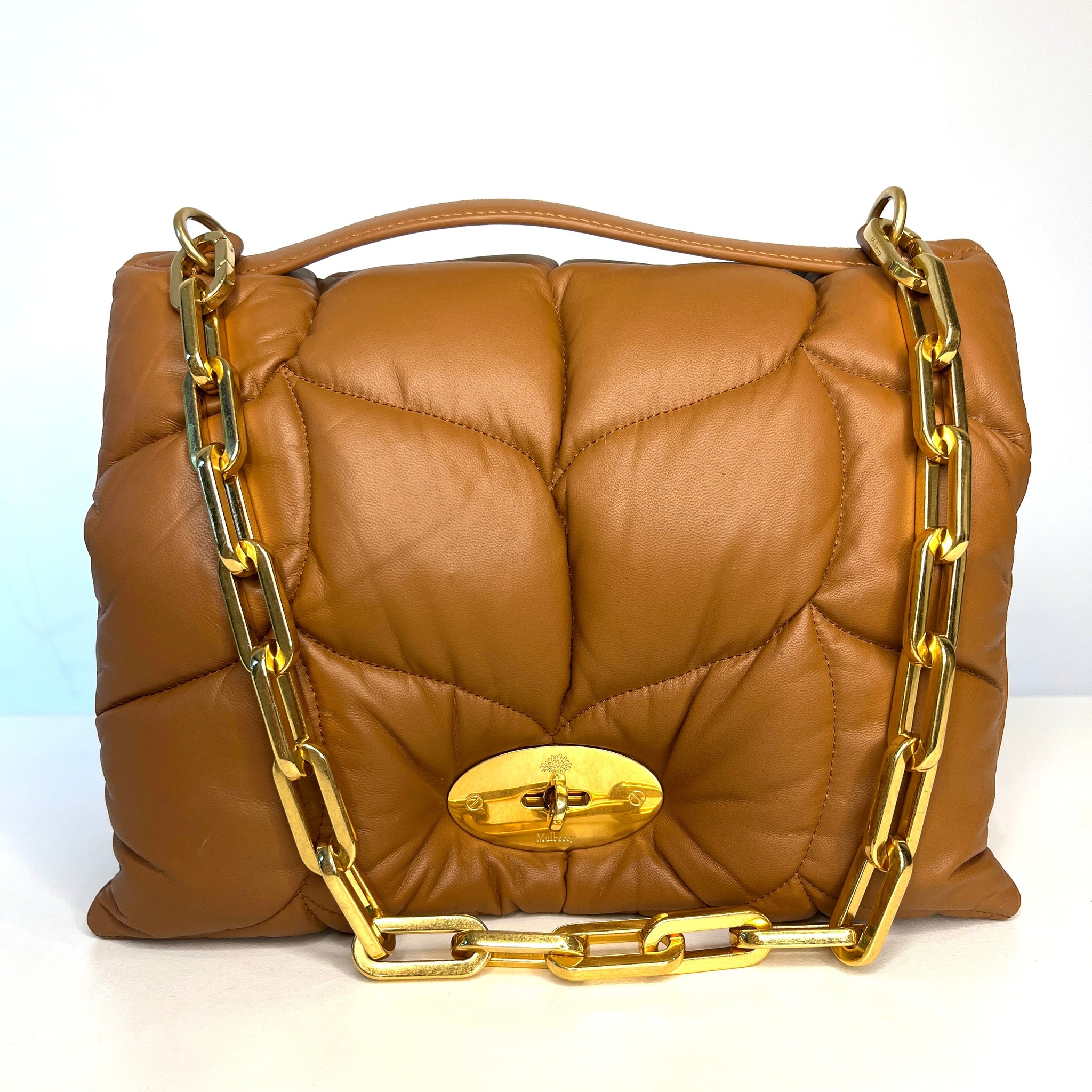 Mulberry Softie Tobacco Brown Pillow Nappa Shoulder Bag Preloved