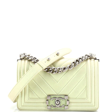 CHANEL Boy Flap Bag Iridescent Chevron Lambskin Small