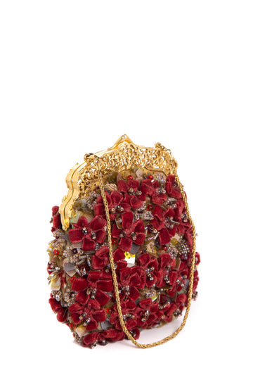 Badgley Mischka Red Mini Frame Clutch