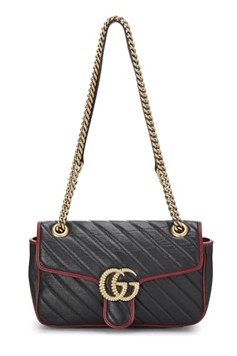Gucci, Black Leather Torchon Marmont Shoulder Bag Small, Multi