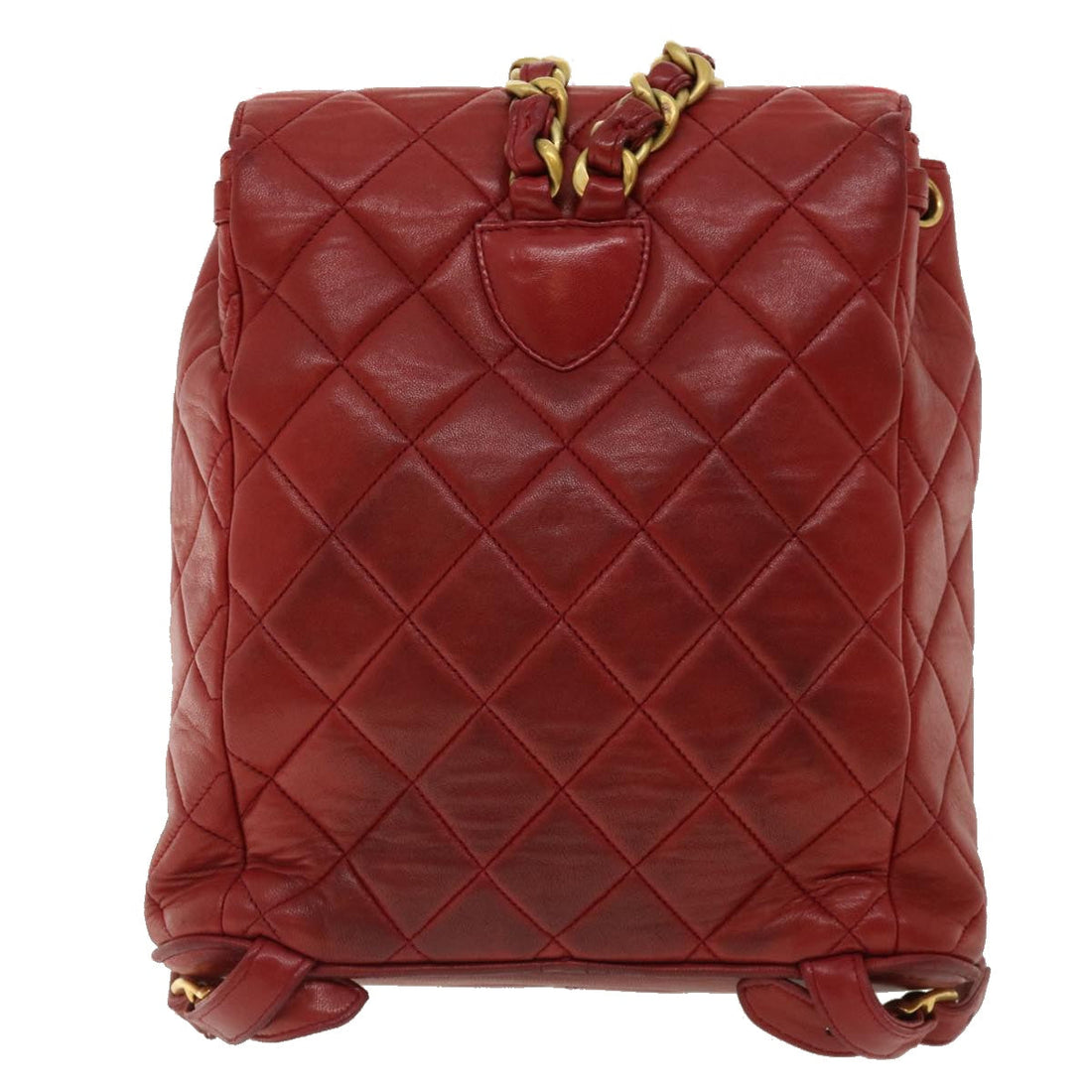Top Quality Chanel Matelasse Chain Hand Bag Lamb Skin Red CC Auth 31892A