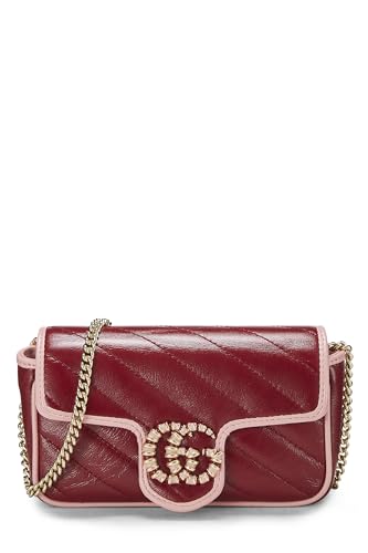 Gucci, Red Leather Torchon GG Marmont Shoulder Bag Min, Multi