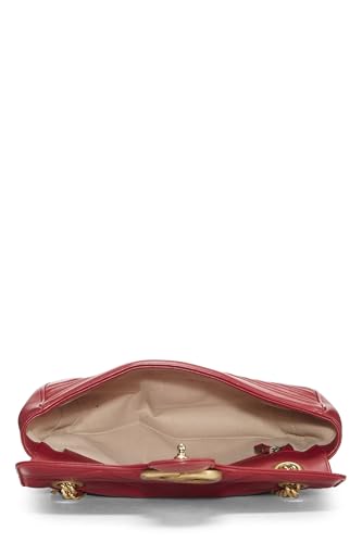 Gucci, Red Leather GG Marmont Shoulder Bag Small, Red