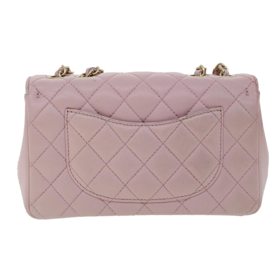 Top Quality Chanel Matelasse Turn Lock Chain Shoulder Bag Lamb Skin Pink CC Auth 32151A