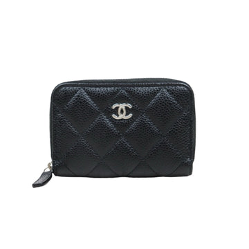 Very Good ( Rank A) ?CHANEL Caviar Skin Calf Leather Coin Purse Black Made In 2020 Year?25052911