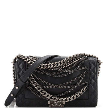 CHANEL Boy Flap Bag Enchained Lambskin New Medium