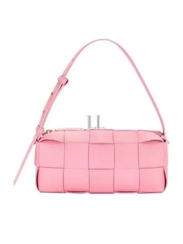 Bottega Veneta Brick Cassette Intrecciato Small Shoulder Bag Pink