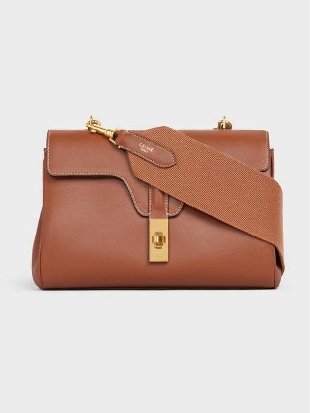 CELINE Teen Soft 16 Smooth Calfskin Cross Bag Tan