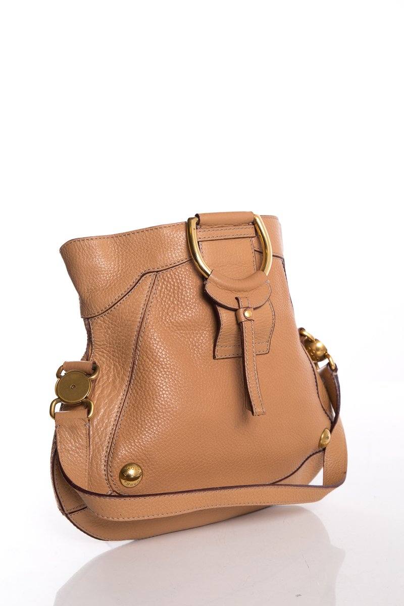 Dolce & Gabbana Tan Leather D-Ring Shoulder Bag
