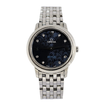 Omega De Ville Prestige Orbis Quartz Watch Stainless Steel with Diamond Markers 27