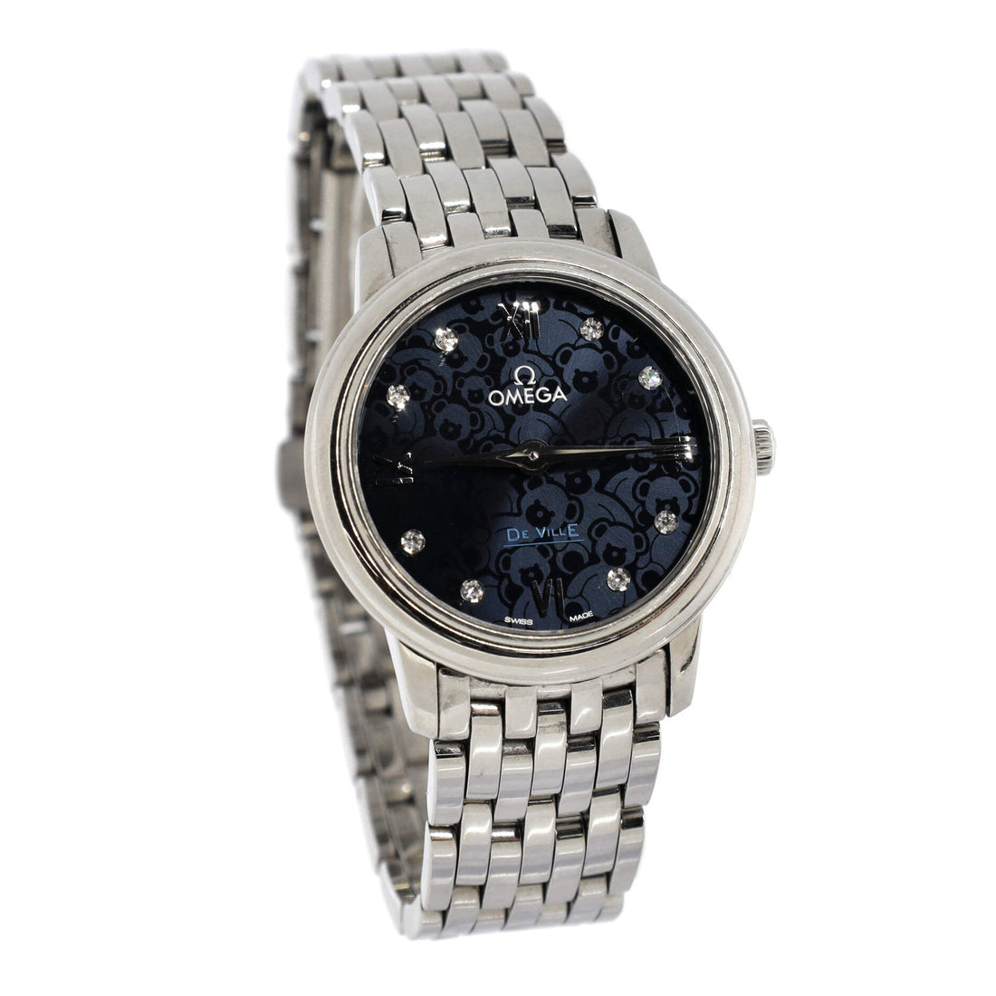 Omega De Ville Prestige Orbis Quartz Watch Stainless Steel with Diamond Markers 27