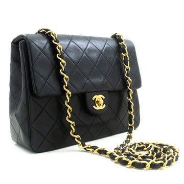 Top Quality Chanel Mini Square Small Chain Shoulder Bag Crossbody Black Lamb