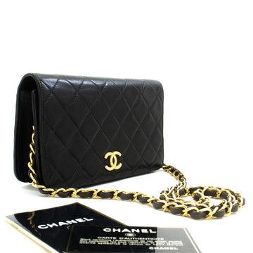 Top Quality Chanel Full New Chain Shoulder Bag Clutch Black Quilted Lambskin
