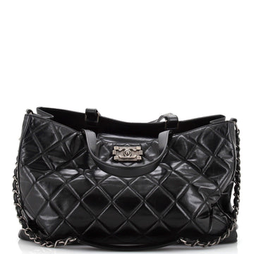 CHANEL Boy Shopping Tote Quilted Glazed Calfskin Large