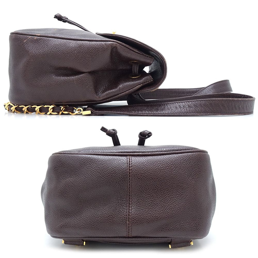 Chanel Caviar Skin Backpack Brown