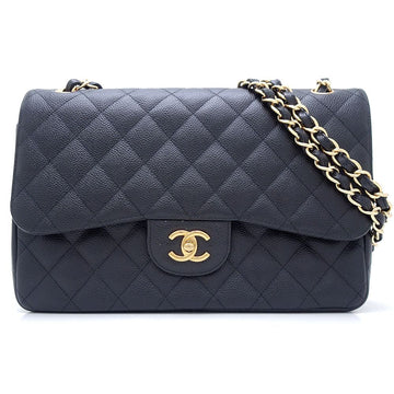 Chanel Caviar Shoulder Bag Matelasse Black