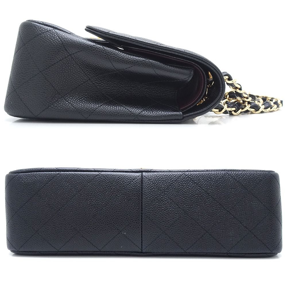 Chanel Caviar Shoulder Bag Matelasse Black