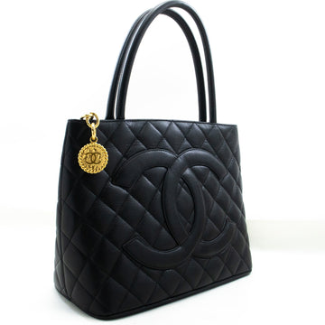 Top Quality Chanel Gold Medallion Caviar Shoulder Bag Grand Shopping Tote