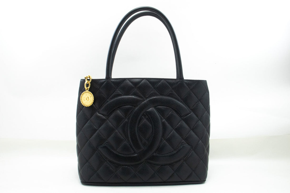 Top Quality Chanel Gold Medallion Caviar Shoulder Bag Grand Shopping Tote