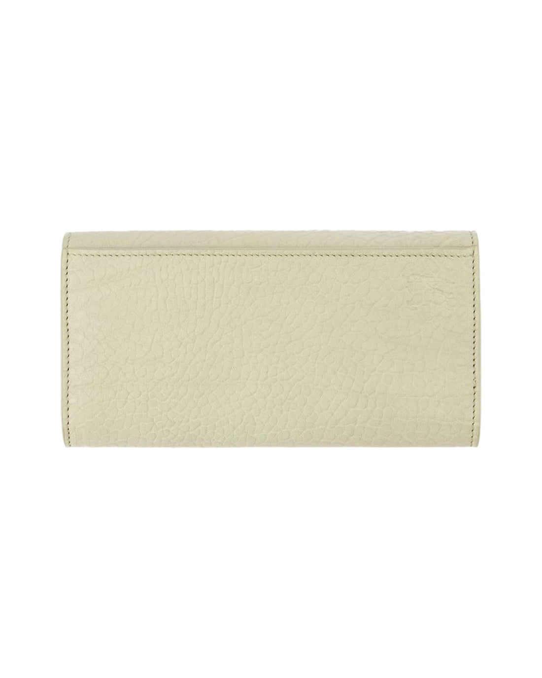 Burberry Scallop Flap Leather Wallet Women Beige Wallets & Pouches