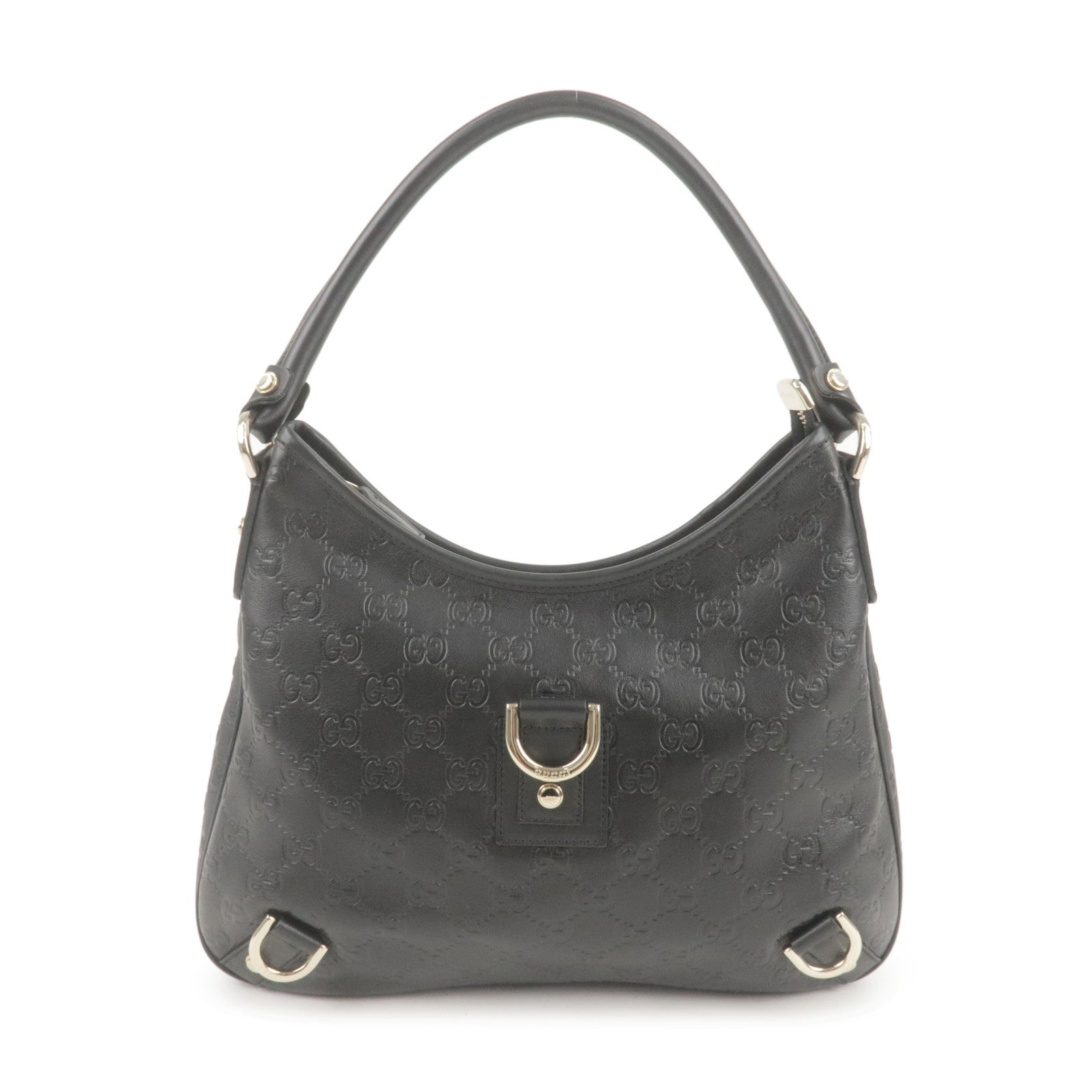 GUCCI Abbey Guccissima Leather Shoulder Bag Black 130738