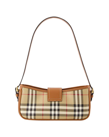 Burberry Mini Check Shoulder Bag Women Brown Handbags