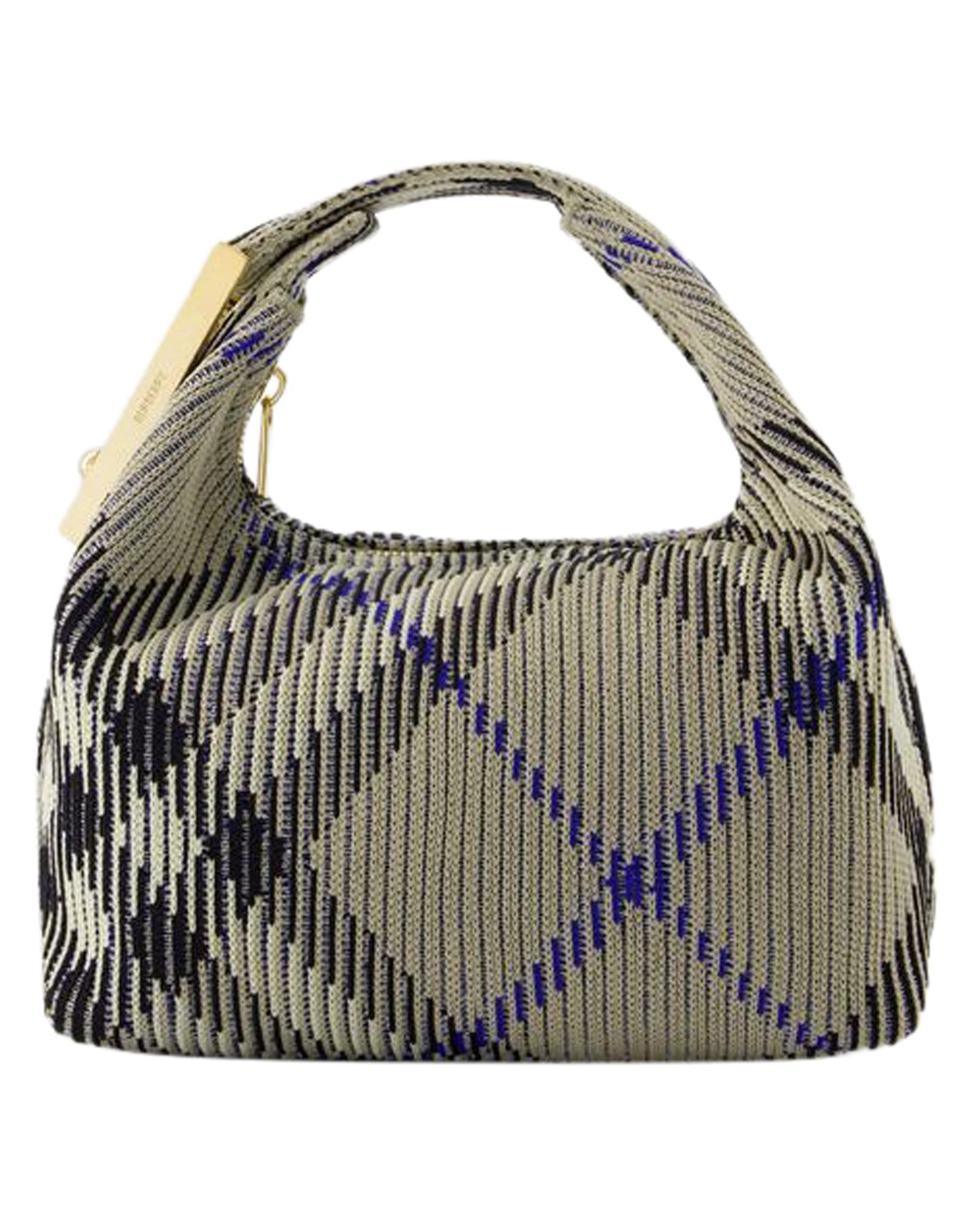 Burberry Knitted Shoulder Bag Beige Black and Blue Women Unknow Handbags