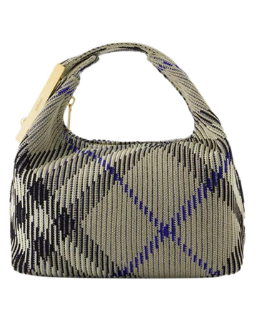 Burberry Knitted Shoulder Bag Beige Black and Blue Women Unknow Handbags
