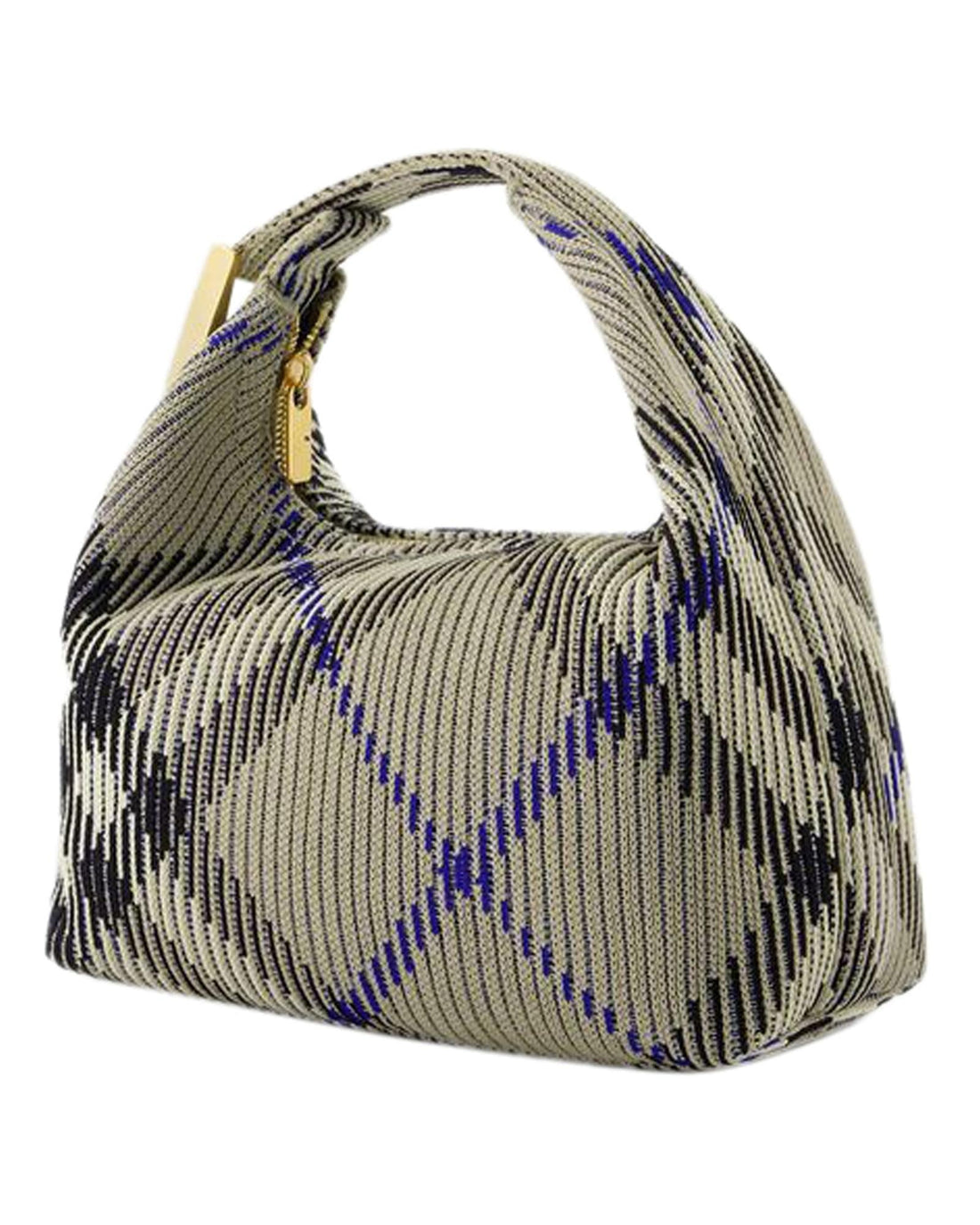 Burberry Knitted Shoulder Bag Beige Black and Blue Women Unknow Handbags
