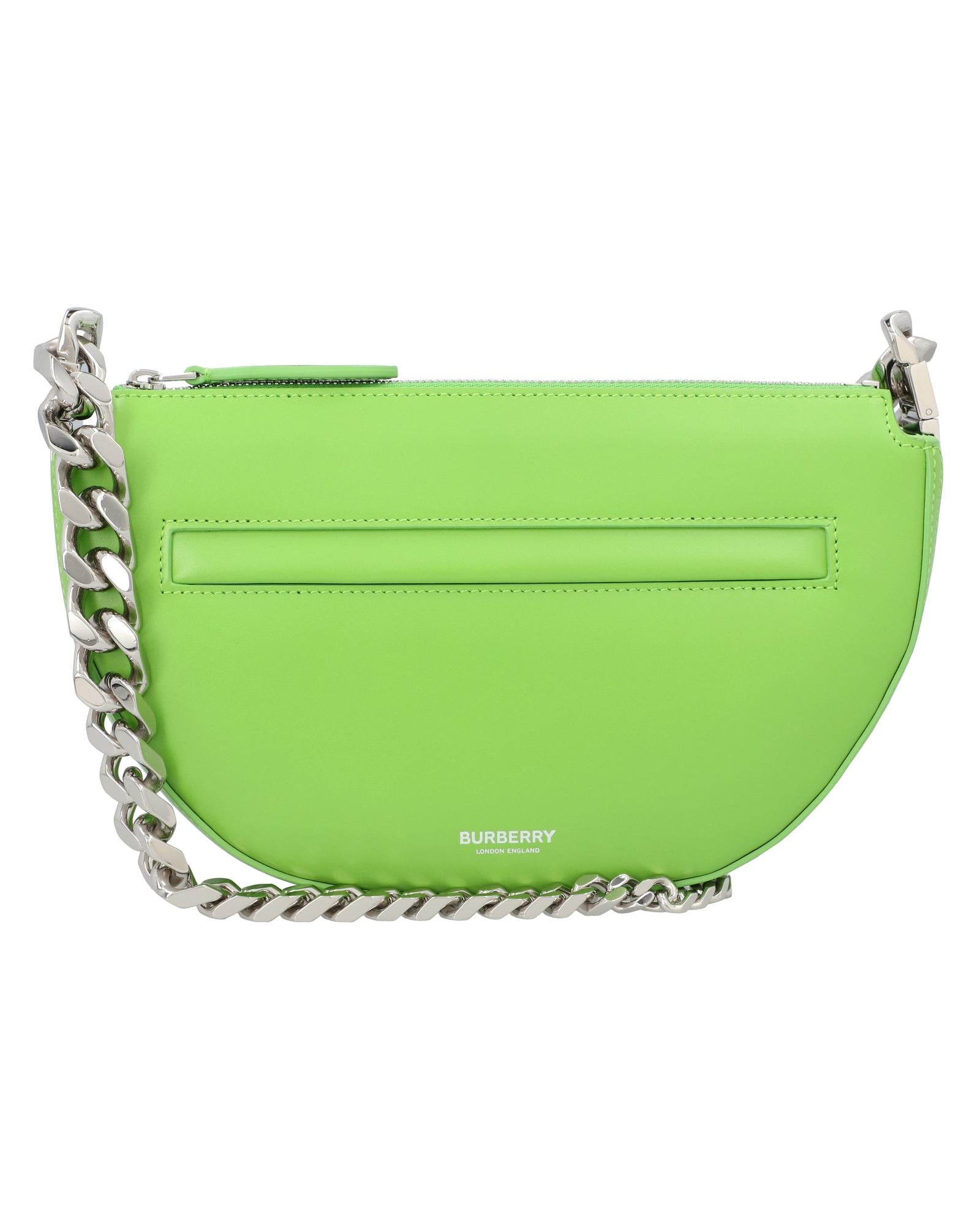Burberry Lola HalfMoon Chain Bag Women Green | Green Shoulder Bags