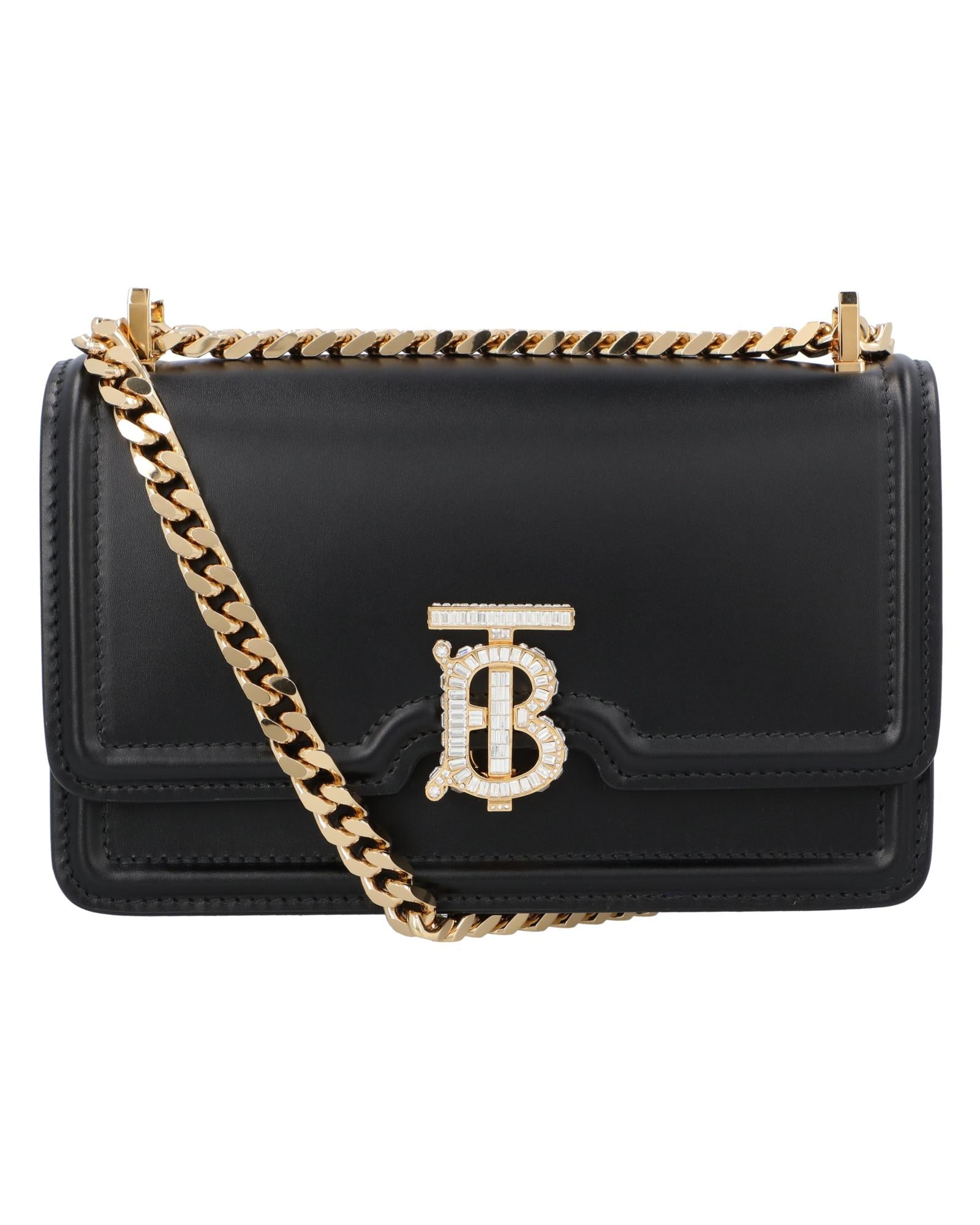 Burberry TB Bag Small Leather Shoulder Bag Women Black | Black