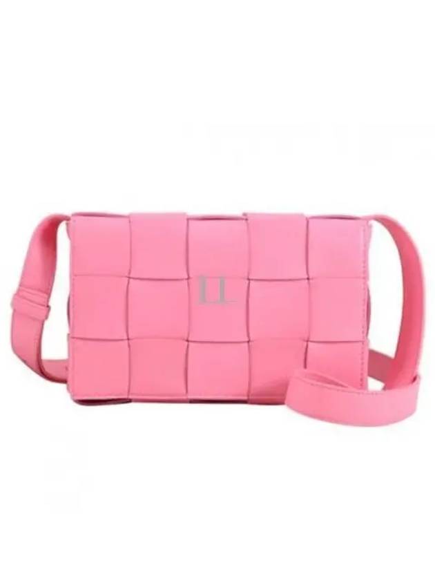 Bottega Veneta Cassette Intrecciato Small Cross Bag Pink