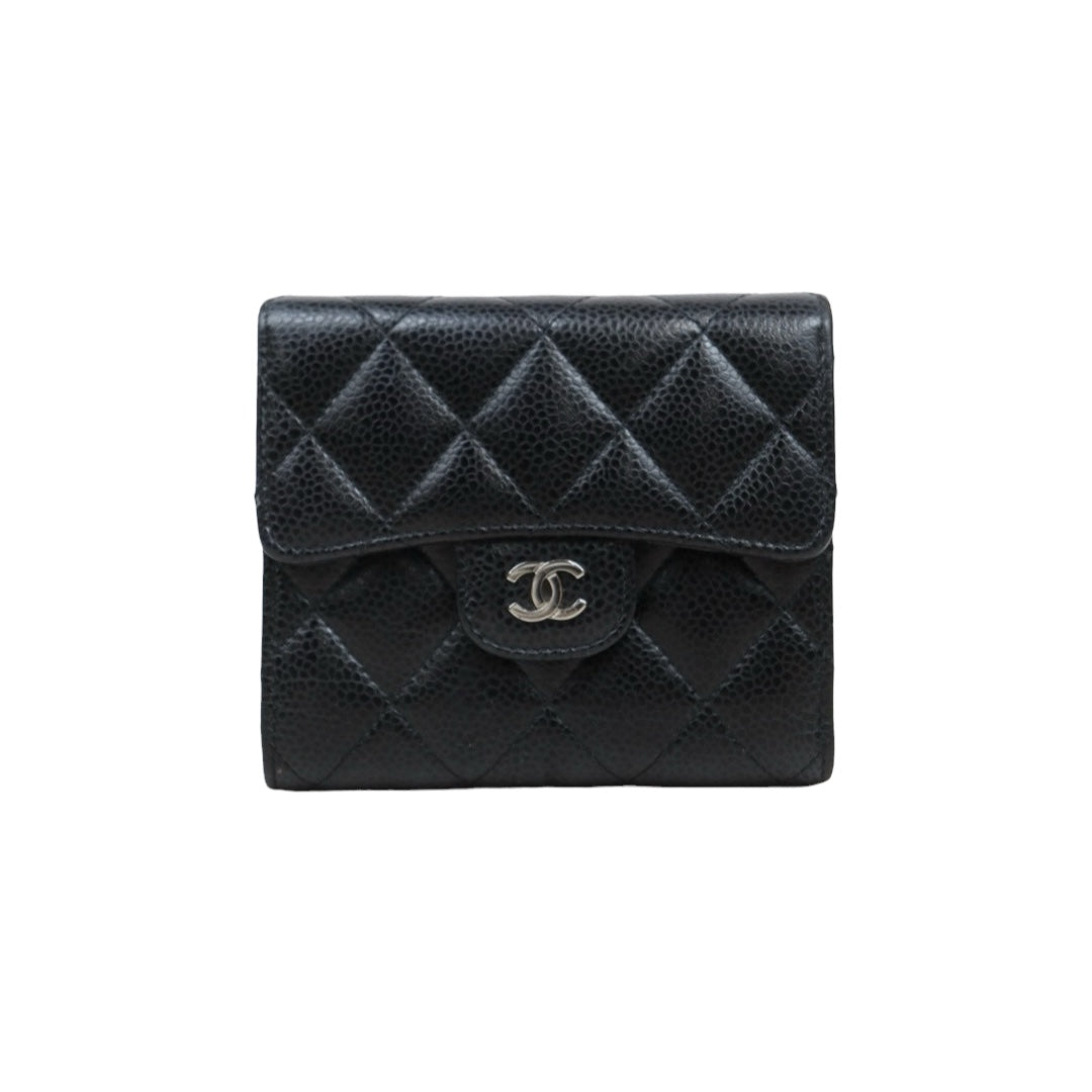 Very Good ( Rank A)?Chanel Caviar Skin Black Wallet Made In 2018Year ?S25071005