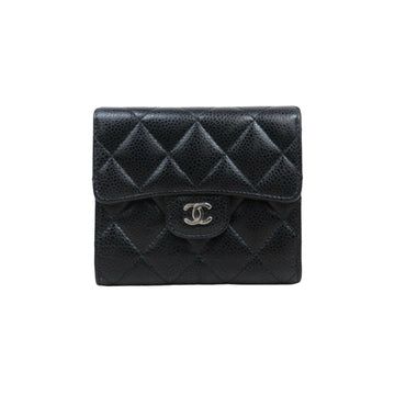 Very Good ( Rank A)?Chanel Caviar Skin Black Wallet Made In 2018Year ?S25071005
