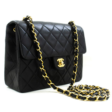 Top Quality Chanel Mini Square Small Chain Shoulder Bag Crossbody Black Lamb