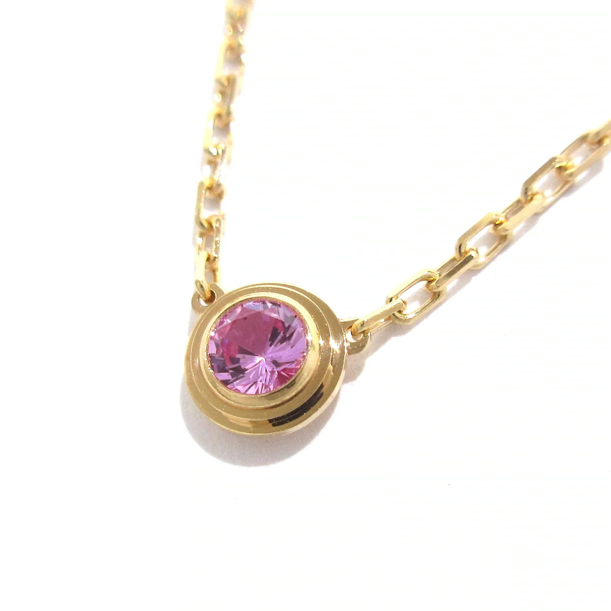 18K Rose Gold Pink Sapphire Cartier d'amour Necklace