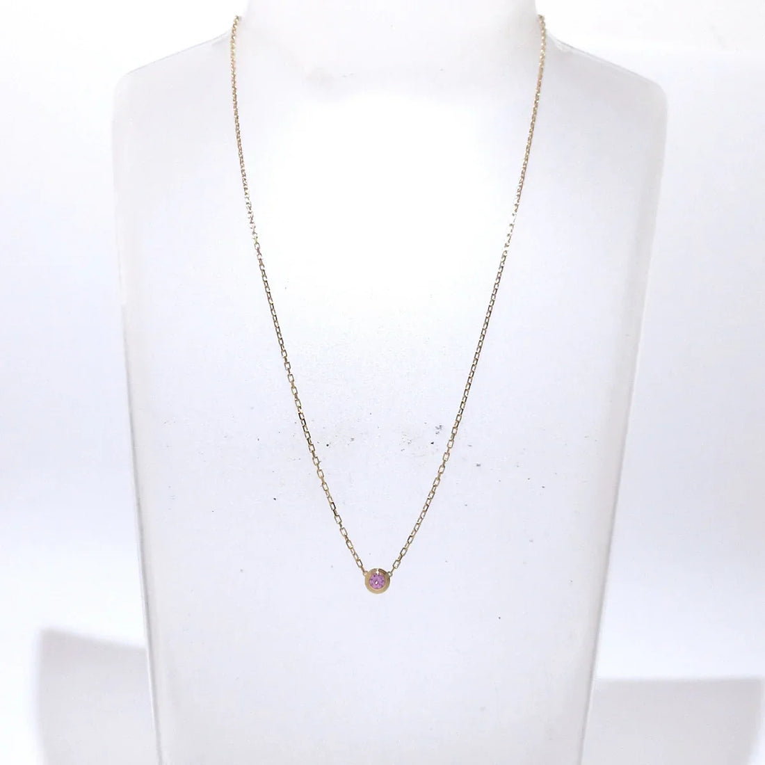 18K Rose Gold Pink Sapphire Cartier d'amour Necklace