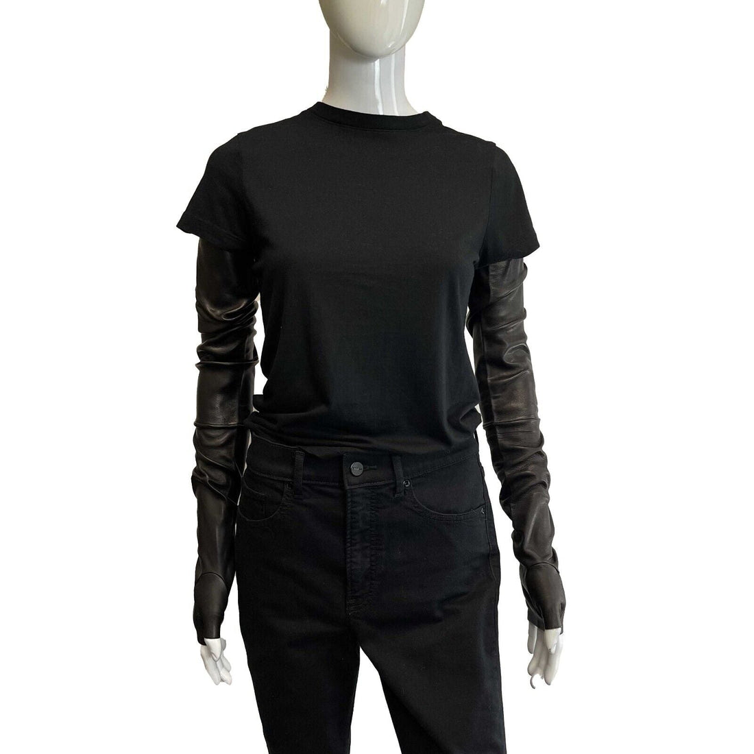 Top Quality Chanel New w/ Tags Leather Fingerless Long Gloves Black 18A 7.5